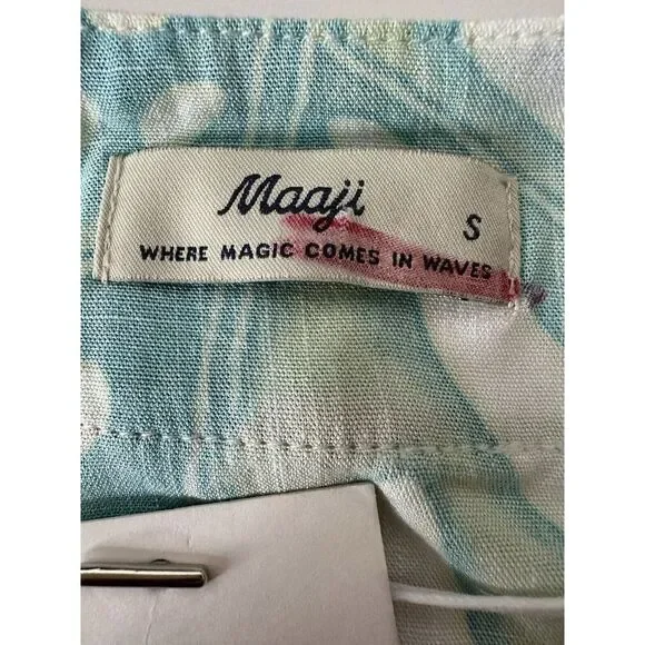 Maaji Joy Kaftan Cover Up Womens Small Sky Garden Beach Tropical‎ Outdoor New - Picture 3 of 13